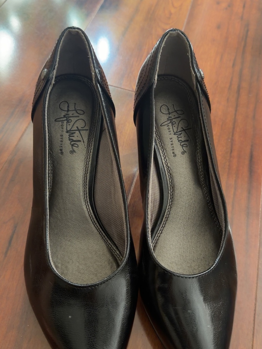 Life Stride Black Patent Slip-On Flats